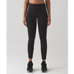 Lululemon Fit Physique Tight Black Mesh Panels Pockets Legging Sz 2